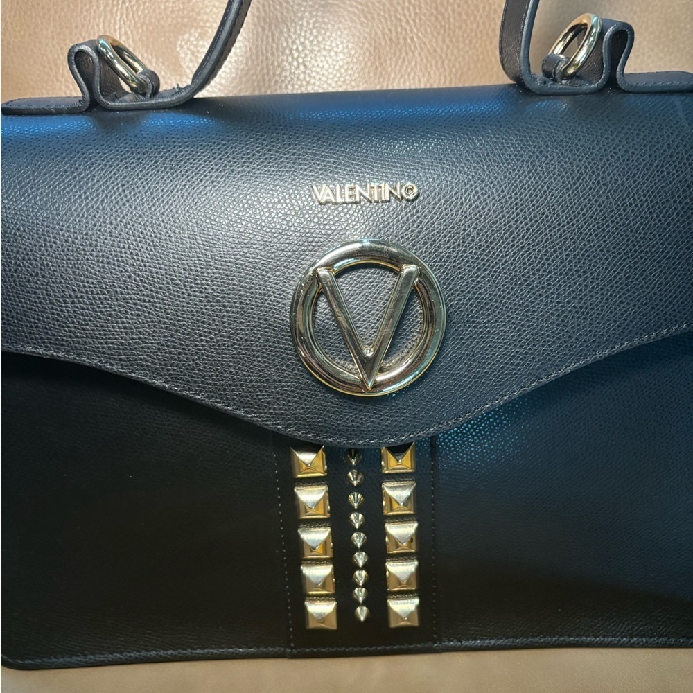 NWT Valentino Black Shoulder Bag crossbody with Gold Accents - Picture 3 of 9